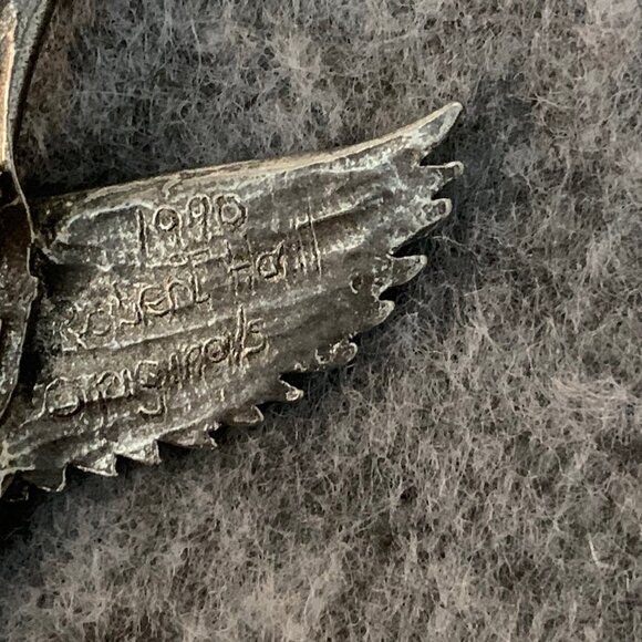 Vintage 1990 Robert Hall Original Pewter Flying Goose Brooch - Picture 4 of 6